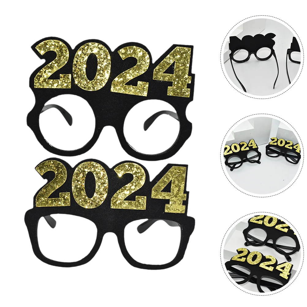 

2pcs Novelty Sunglasses New Year Party Funny Party Glasses 2024 Eyewear