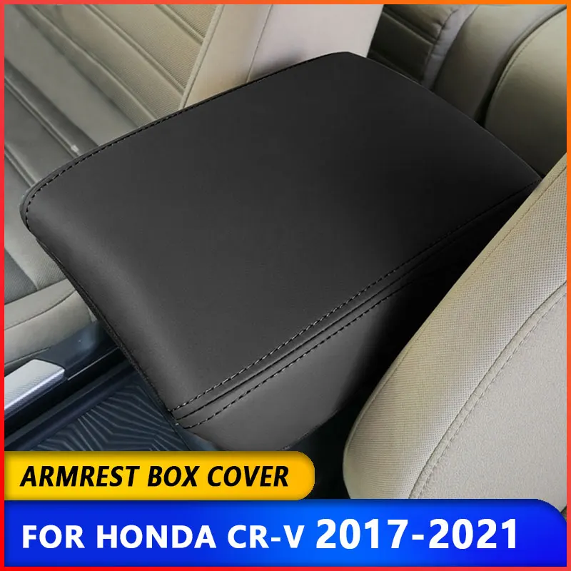 

Microfiber Leather Central Armrest Box Leather Cover For Honda CRV CR-V 2017 2018 2019 2020 2021 Armrest Decoration Accessories