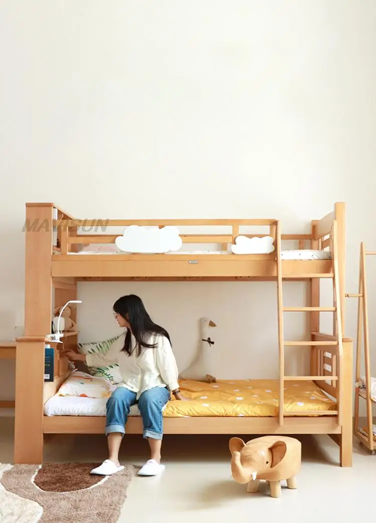 

Bookcase Type Multifunctional German Beech Wood Bed Frame Good Quality And Low Price Bedroom Furniture Bunk Bed For Children