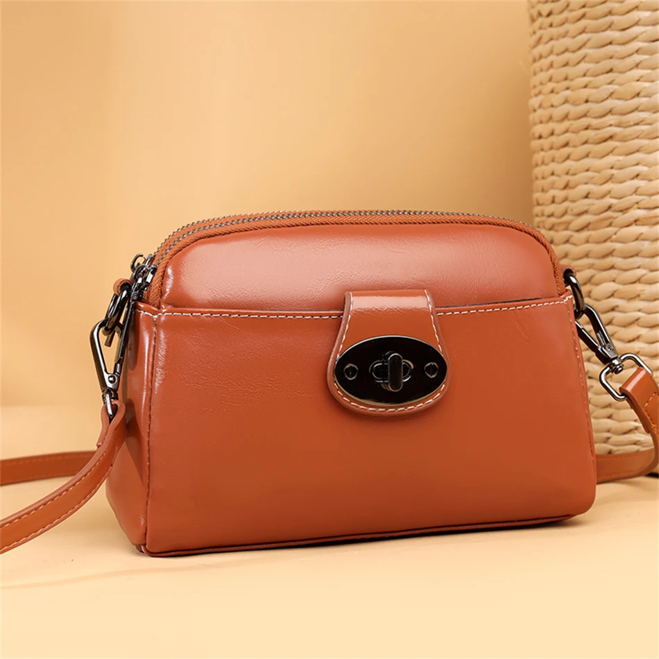 

Luxury Cowhide Small Corssbody Bags for Women Fashion High Quality Genuine Leather Shoulder Bag Vintage Brand Purses and Handbag