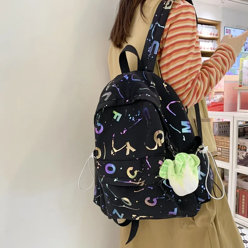 Japanese Style Letter Simple Schoolbags New Girls Boys Cute High-capacity Backpacks Cute Schoolbag for Primary School Students