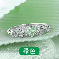 4 colors trendy love zircon heart leaf ring for women girls fashion engagement wedding party rings jewelry hand accessories