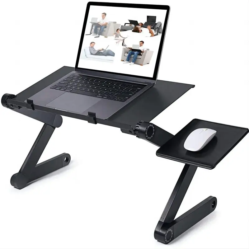 

Adjustable Foldable Portable Laptop Desk; for Bed Table Workstation Notebook Riser with Mouse Pad; Ergonomic Computer Tray Readi