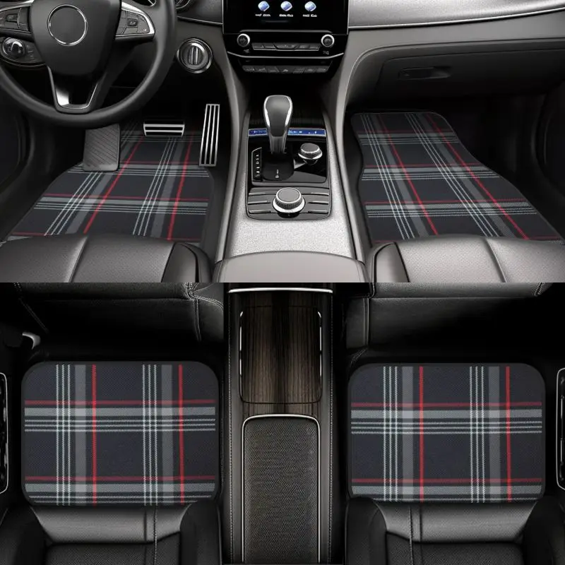 Фото Автомобильные коврики GTI Tartan, универсальные, нескользящие, для переднего и заднего сидений, комплект из 4 штук, аксессуары для авто, декор №2