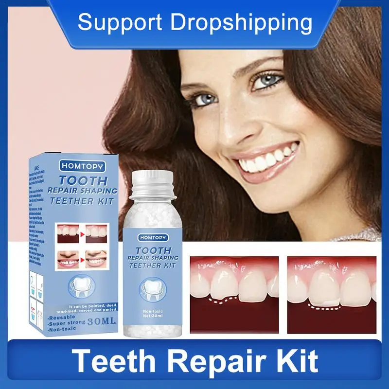 

Tooth Artificial Teeth Repair Kit Temporary Dentals Replacement Kit Thermal Beads For Filling Fix The Missing And Broken