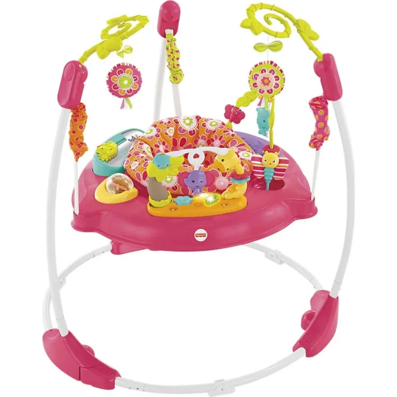 

Детский батут Fisher-Price с розовыми лепестками Jumperoo, детские стулья с музыкой и освещением