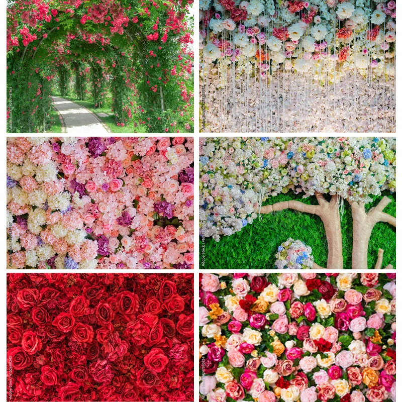 

Vinyl Photography Backdrops Prop Flower Wall Wood Floor Wedding Party Theme Photo Studio Background 22221 LLH-01