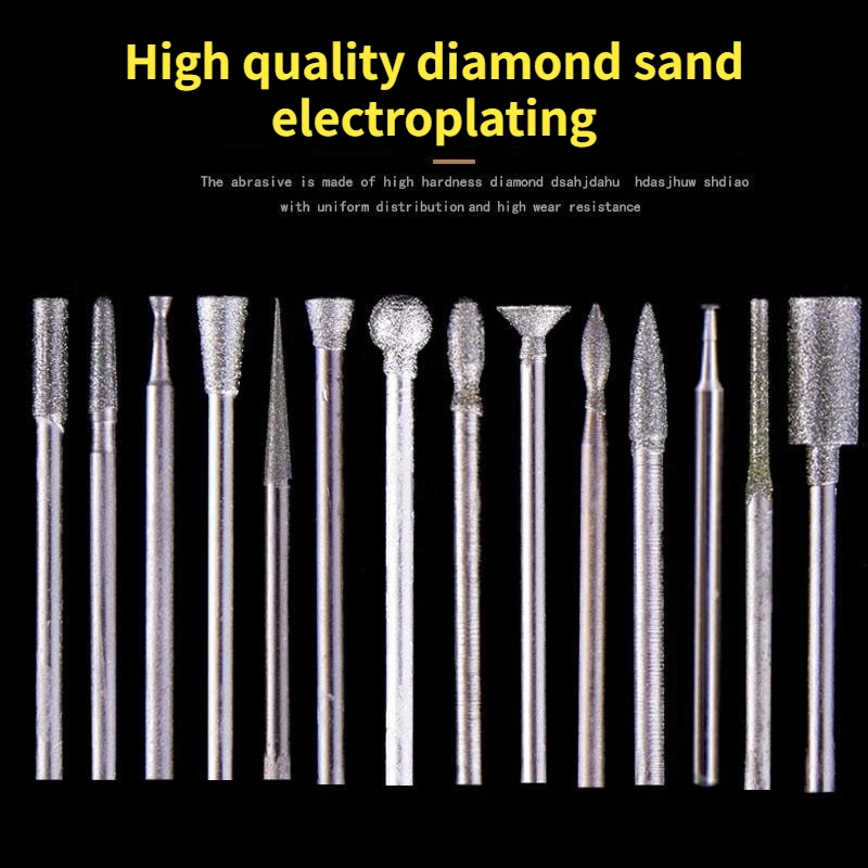 

Electric Diamond Grinding Head Jade Carving Tool Set Raw Stone Polishing, Peeling, Jade Window Opening, Jade Carving