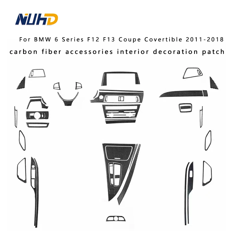 

Наклейка для украшения автомобиля для BMW 6 серии F12 F13 купе покрываемая 2011-2018 Автомобильная наклейка из углеродного волокна для интерьера спе...