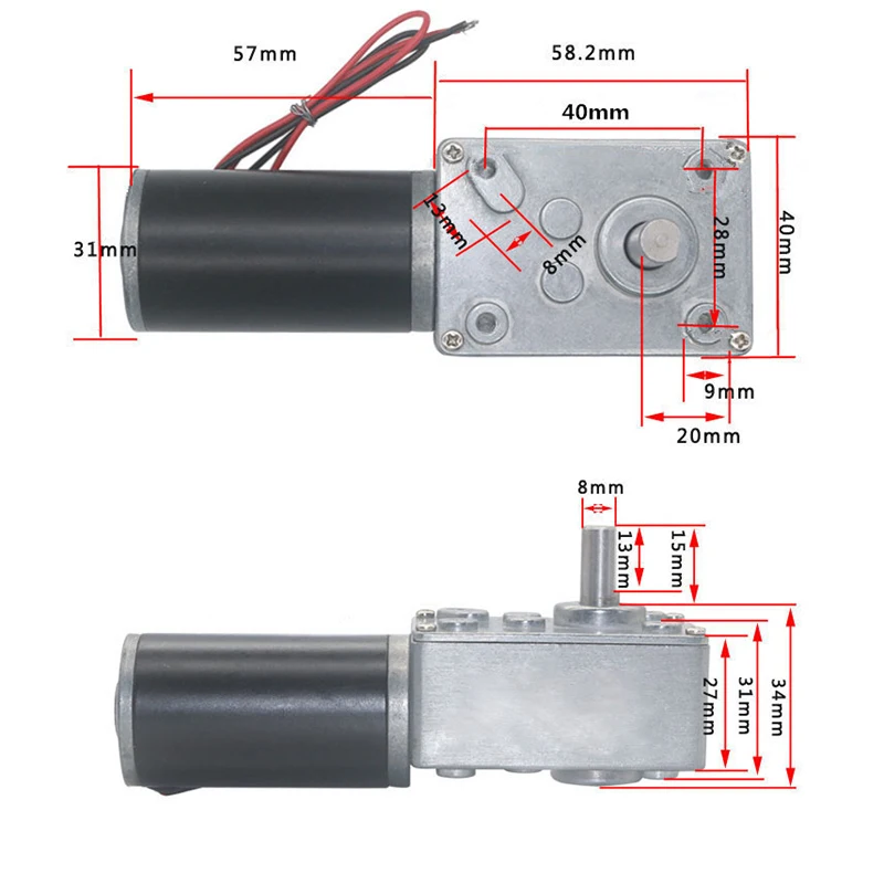 Редукторный двигатель 5840-31ZY 12 В 24 в 7 об/мин-470 об/мин с большим крутящим моментом