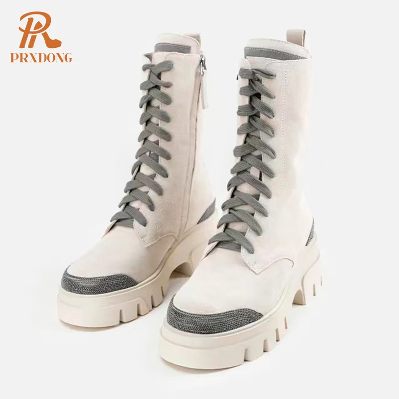 

2022 INS Brand Genuine Leather Women's Ankle Boots Square High Heels Autumn Winter Warm Western Casual Black Motorcycle Boots 40