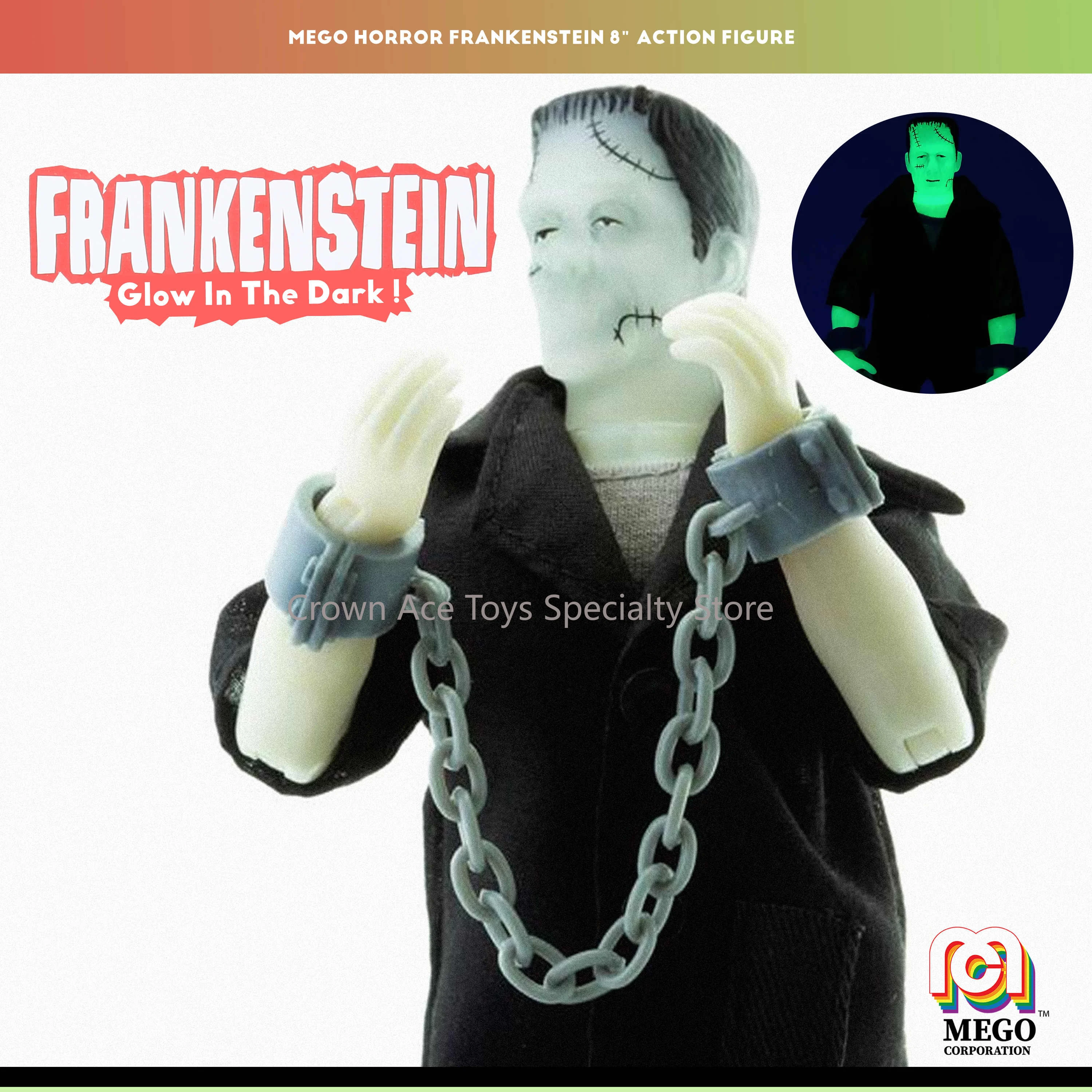 В наличии Mego The Modern Prometheus Frankenstein светящаяся версия подвесная карта 8 дюймов
