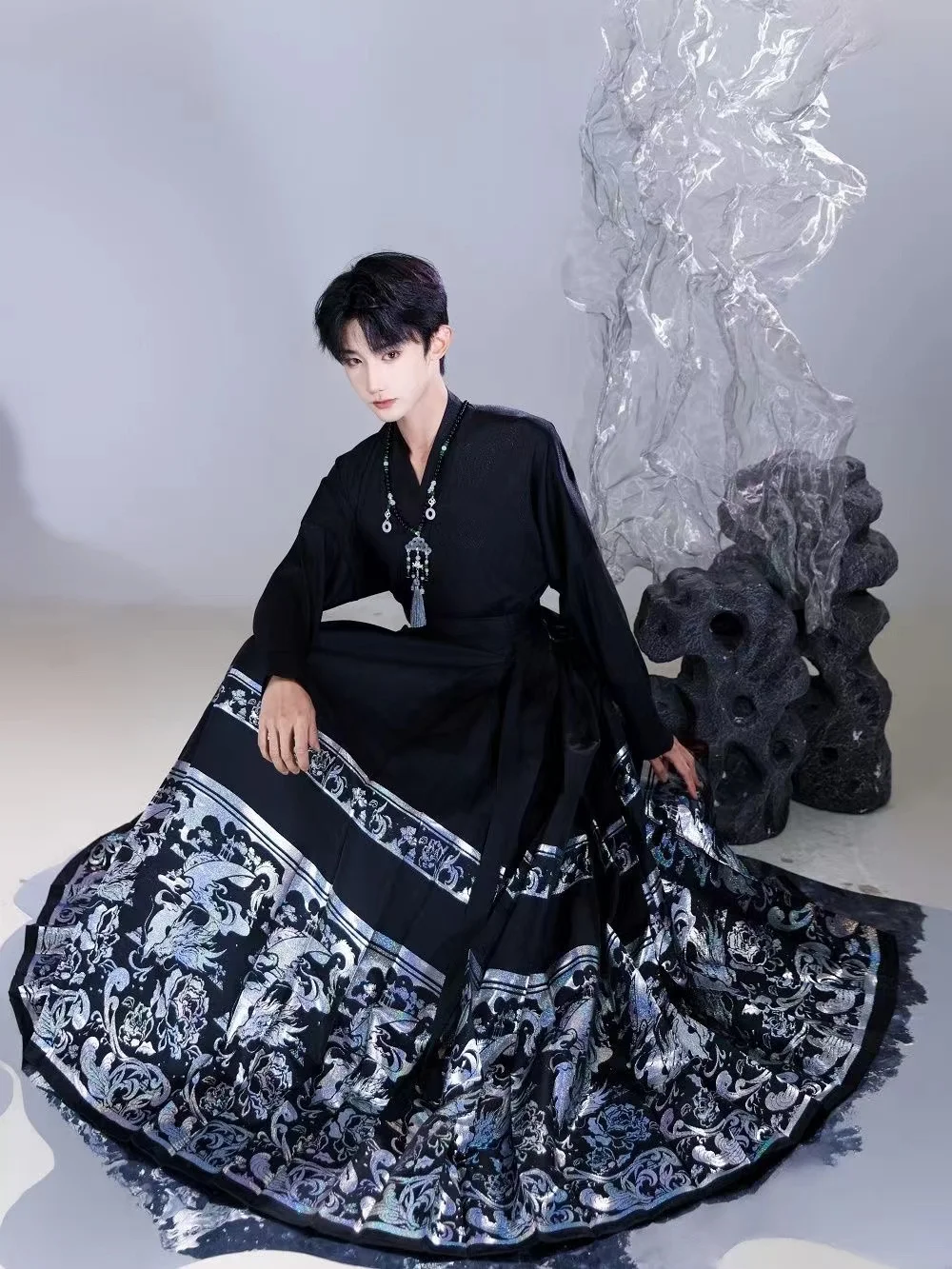 Новинка платье ханьфу в китайском стиле для мужчин и женщин плетеная Золотая