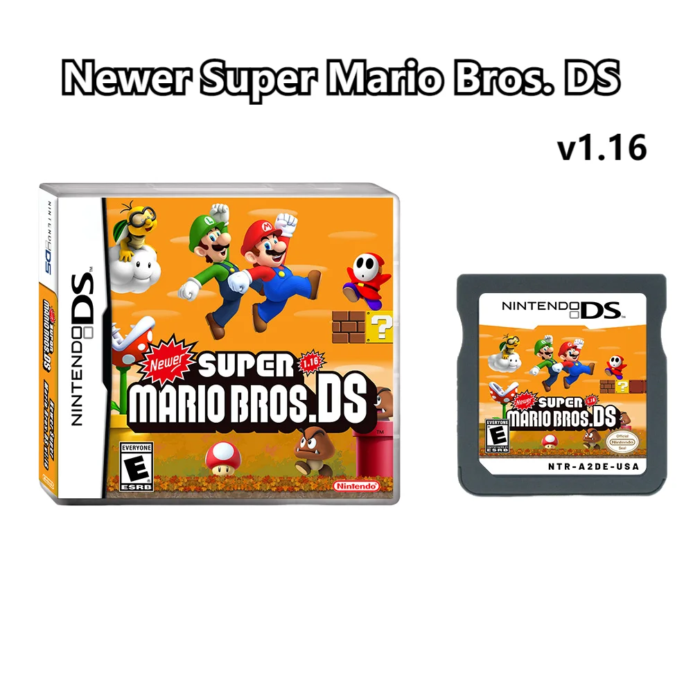 

Newer DS Game Cartridge Video Game Console Card Newer Super Mario Bros.DS v1.16 With Box English Version For NDS/3DS/2DS