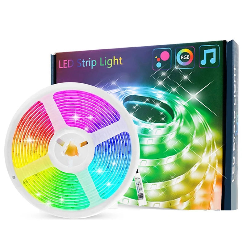 

Светодиодная лента с Bluetooth, 10 м, Светодиодная лента 5050 RGB с изменением цвета и дистанционным управлением, управление через приложение