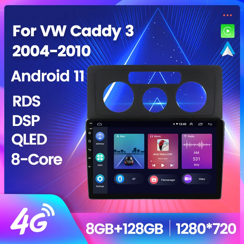 Автомагнитола для Volkswagen Caddy 2K 3 III 2004-2010 мультимедийный видеоплеер навигация GPS