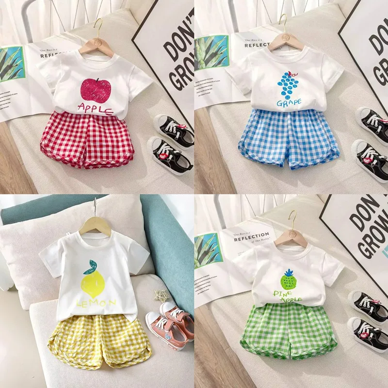 Новинка 2022 костюм принцессы с фруктовым принтом для маленьких девочек Летний