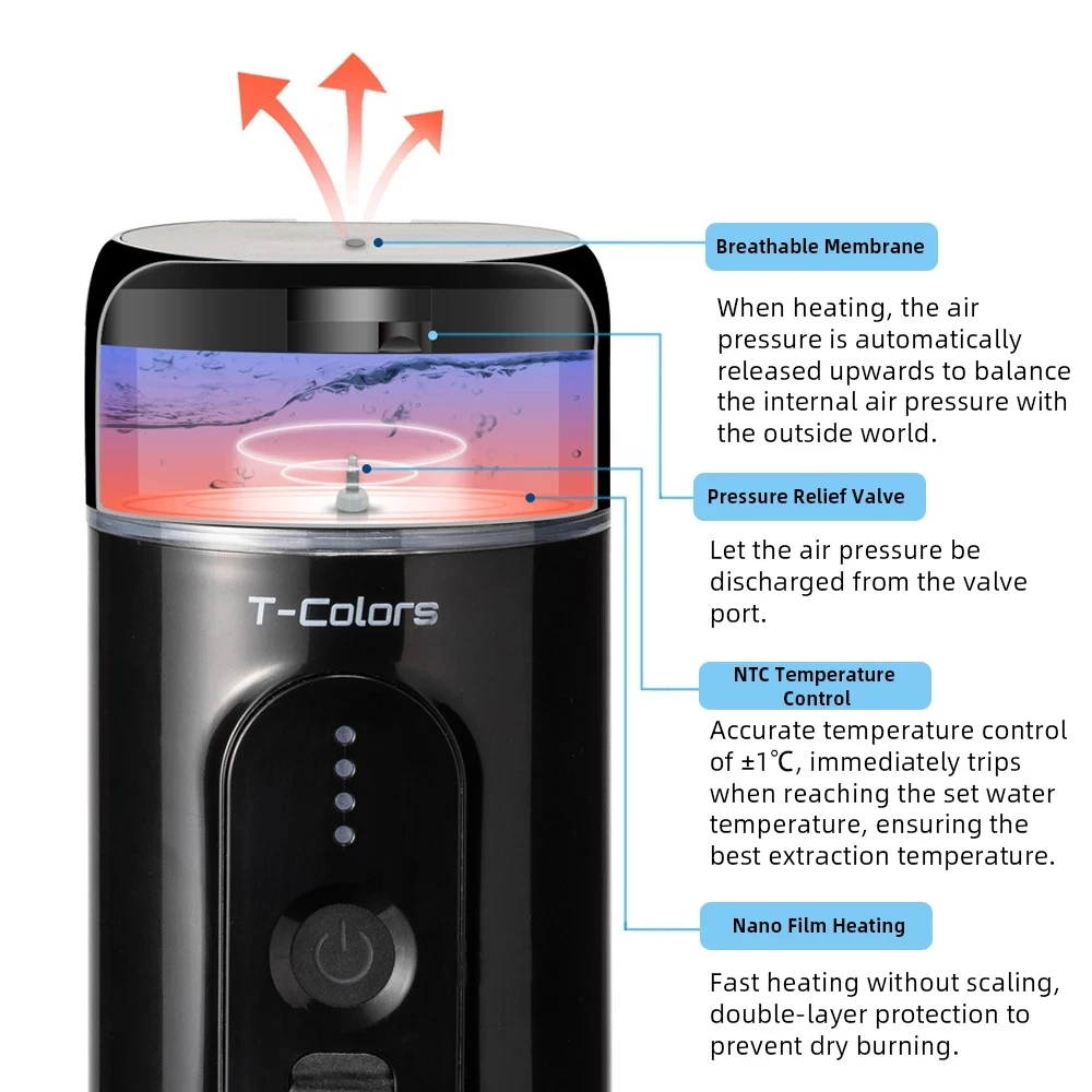 Portable Electric Coffee Machine Ntelligent Wireless Heating Powder Espresso Capsule Charging for CAR Outdoor Travel |