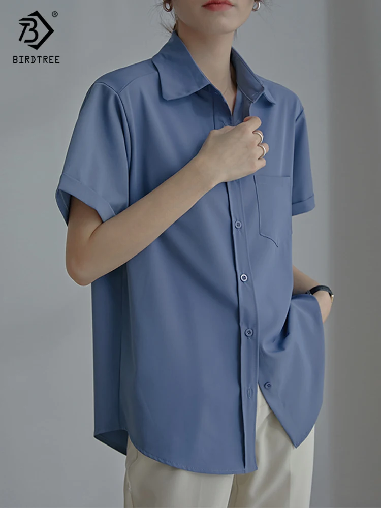 2022 летняя шифоновая белая рубашка с коротким рукавом Повседневная блуза