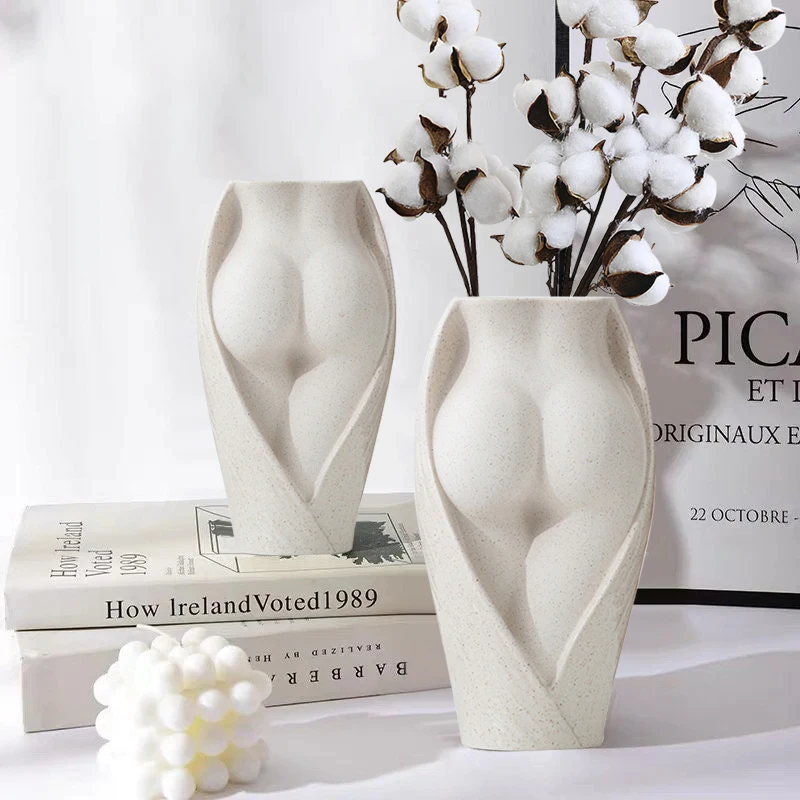 

Ceramic Vase Modern Female Body Art Sculpture Flower Pot Abstract Minimalism Nordic Home Living Room Desktop Decor Accessories