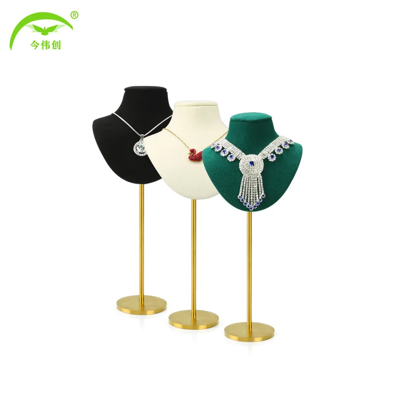 New metal mannequin jewelry stand portrait jewelry display stand neck display props hanging necklace display stand in stock