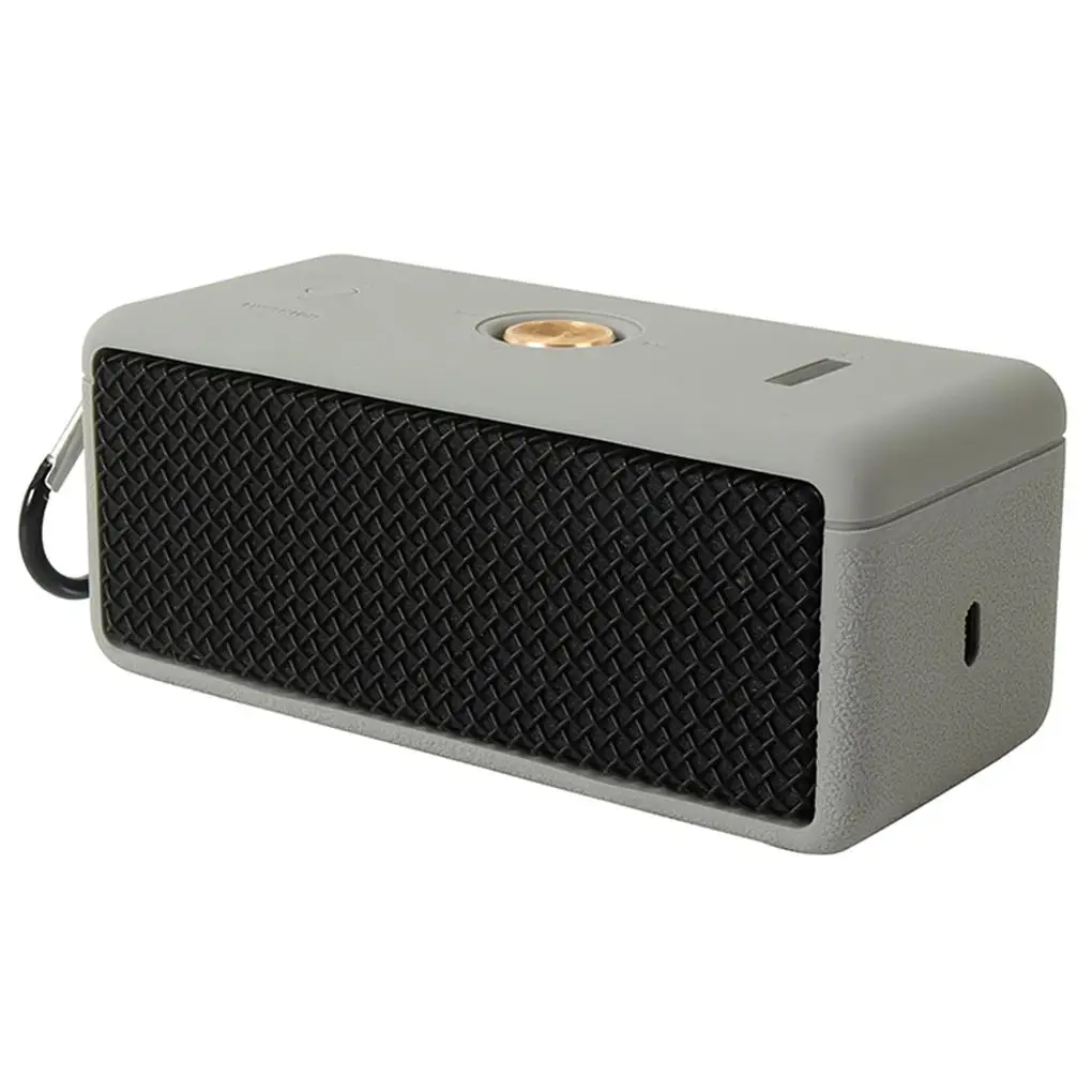 

Anti-fall Speaker Case Silicone Protective Cover Loudspeaker Sleeve Skin Replacement for MARSHALL EMBERTON Gray