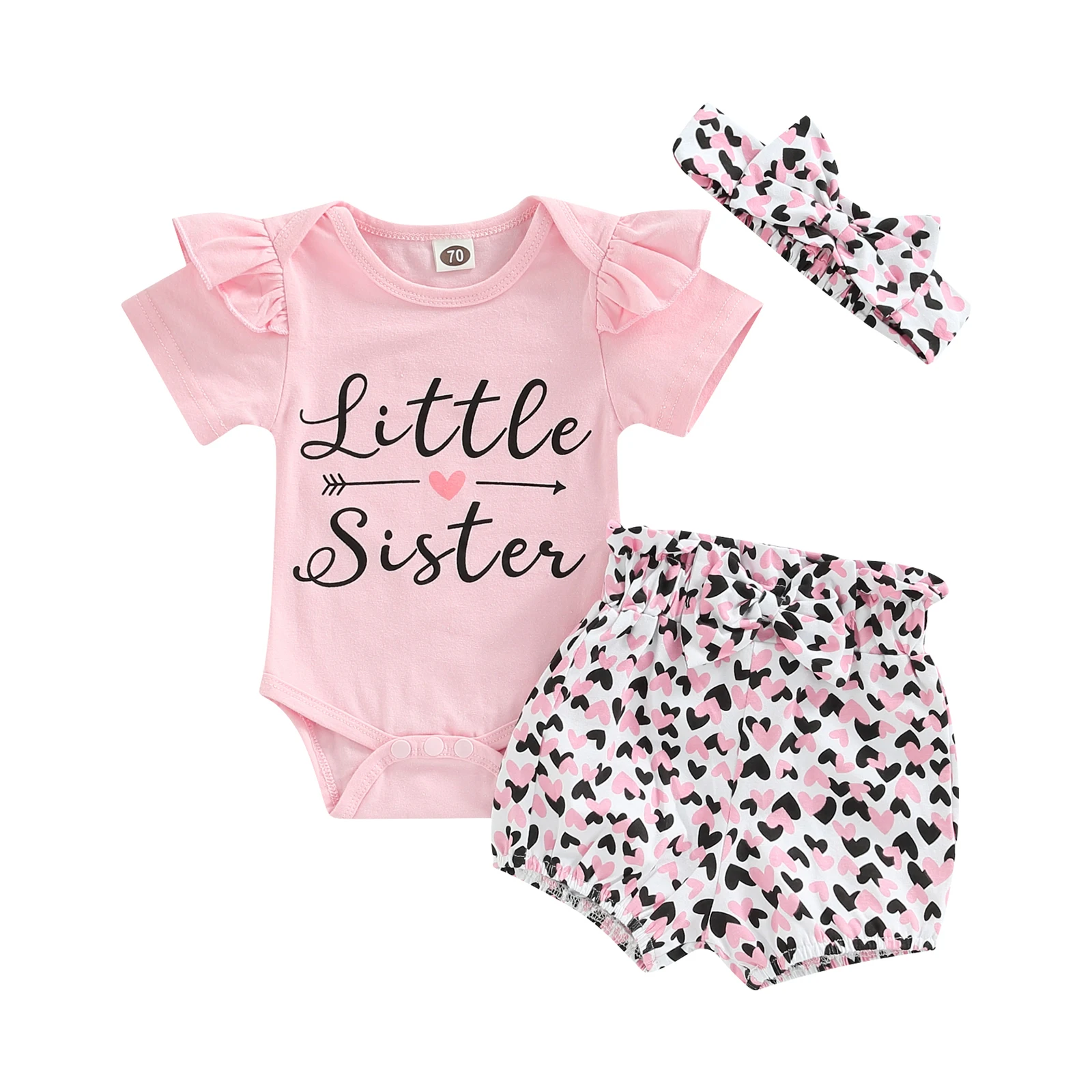 Костюм с короткими брюками для новорожденных девочек комбинезон коротким