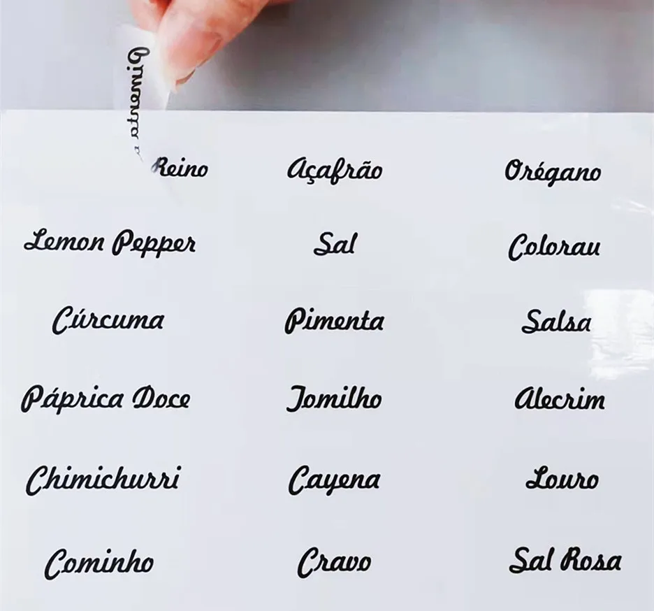 

Etiquetas Adesivas Transparentes Temperos 6x2cm/39 Unidades Cozinha