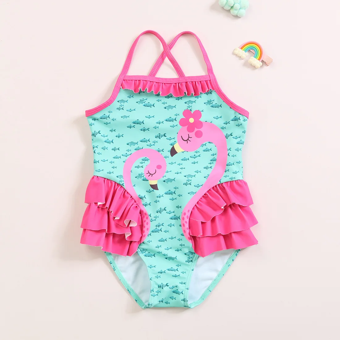 

NEW Baby Girls Swimsuit Cute Swan One Piece Swimwear for 2-7Y Kids Girl Summer Holiday Children Seaside Bathing Suit Beachwear
