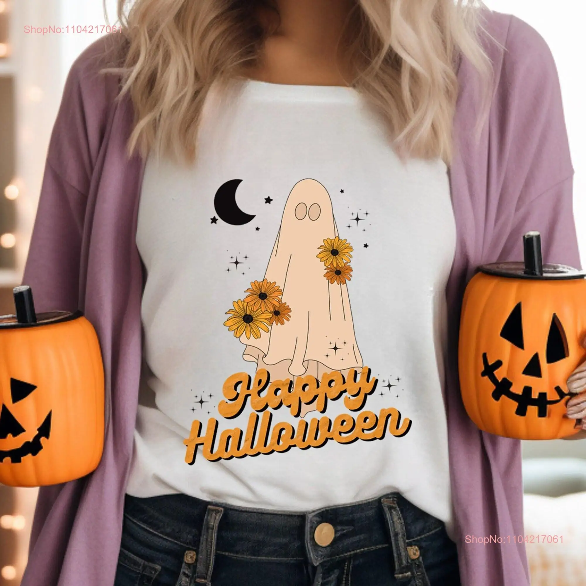 Хэллоуин GhosT Футболка Жуткий Забавный Саркастический сезон с длинными или