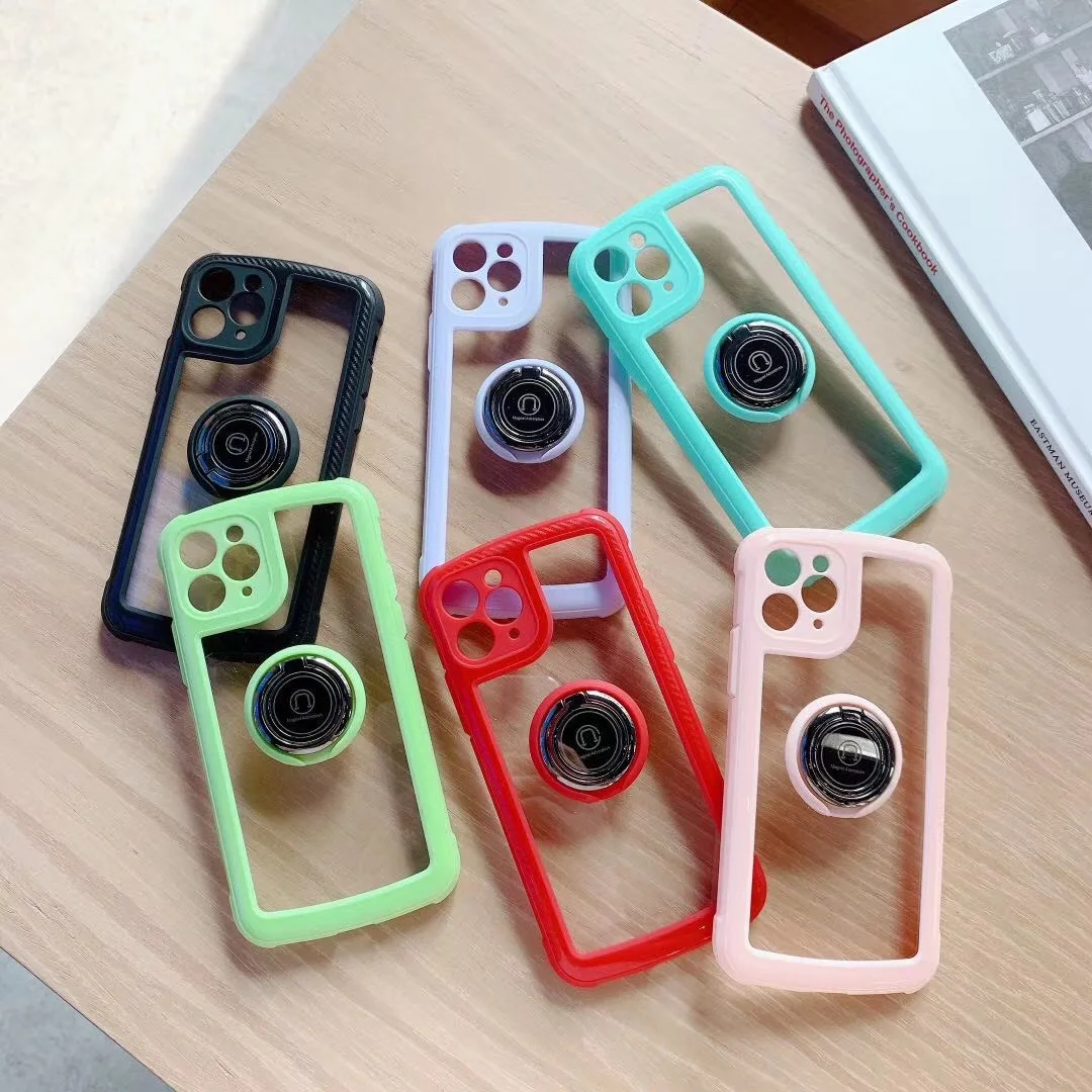 

Чехол с кольцом-подставкой для iphone 12 11 Pro Max mini, магнитный противоударный чехол для iphone XS Max XR X, мягкий силиконовый чехол