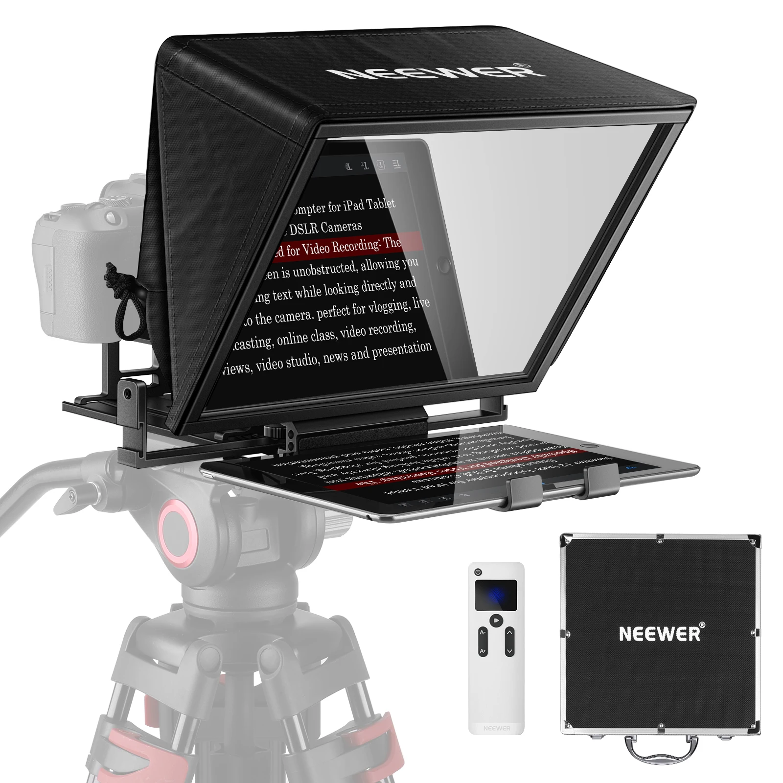 

NEEWER Teleprompter, X14 Portable Teleprompter With RT-110 Remote (Bluetooth Connection Inside NEEWER Teleprompter App)