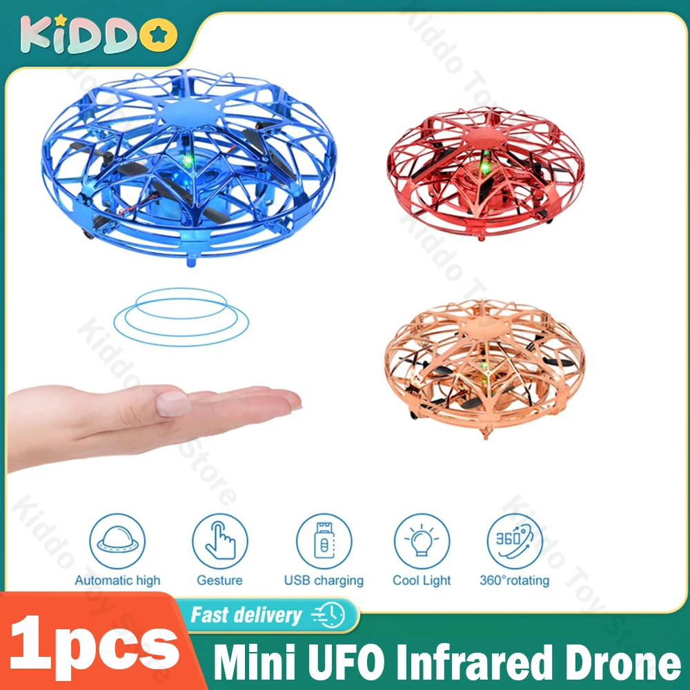 

Mini UFO Drone RC Helicopter Aircraft Toy Quadcopter Infrared Hand Sensing Interactive Flying Saucer RC Toys Back to School