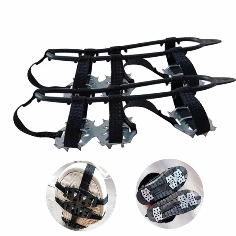 

Захваты для льда, Нескользящие захваты, шипы, универсальные захваты для обуви и сапог с 24-зубчатыми усиленными скобами