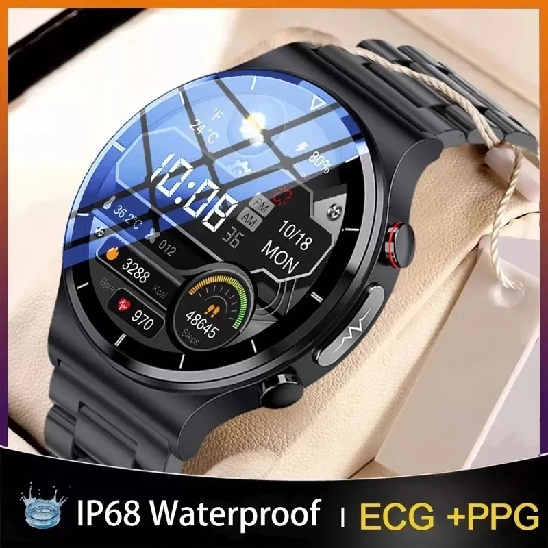 

For Samsung Xiaomi Huawei Smart Watch Full Touch Screen ECG Heart Rate Monitor Blood Oxygen Smartwatch Weather Forecast Clock