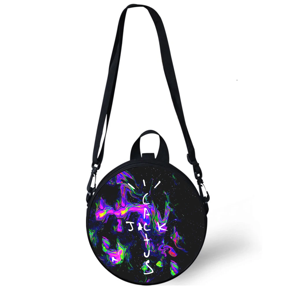 cactus jack letter word Child kindergarten Bag 3D Print Crossbody Shoulder Bags For School Women Mini Round Bagpacks Rugtas Bag