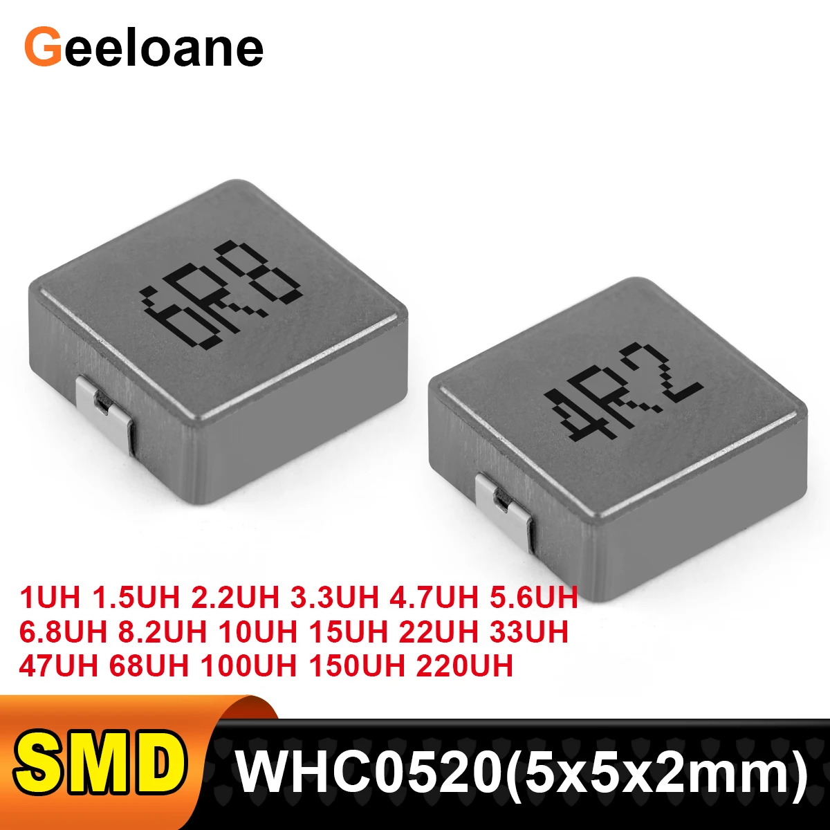 

Индуктор WHC0520 SMD, силовой индуктор высокой мощности, экран, индуктивность 1UH 1.5UH 2.2UH 3.3UH 4.7UH 5.6UH 6.8UH 8.2UH 10UH, 10 шт
