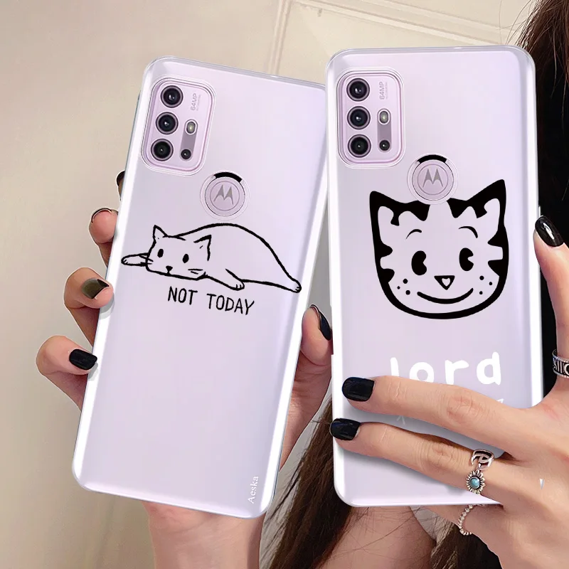 

Cute Cat Case for Moto G10 G20 G30 G22 4G EU One Fusion G7 G8 G9 E7 Power Plus Play G60S G200 G31 G41 G51 G71 Protection Shell