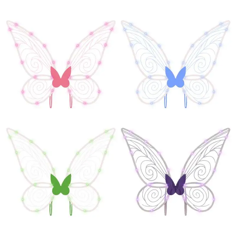 

Kids Butterfly Wings Fairy Wings Dress Up For Girls Light Up Wings Birthday Party Favor Masquerade Cosplay Prop