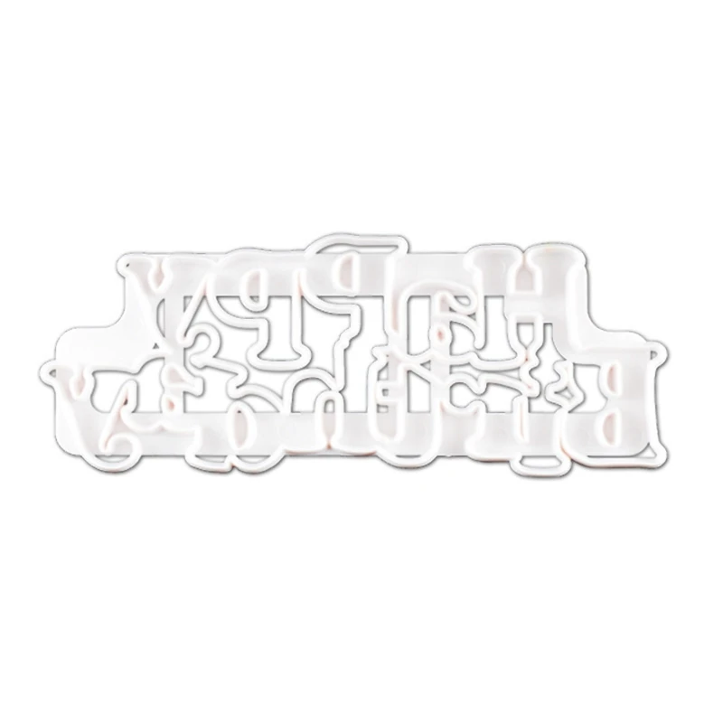

Fondant Moulds Happy Birthday Letter Shape Press Type Plastic Fondant Cutters Baking Accessories Gifts for Baking Lovers