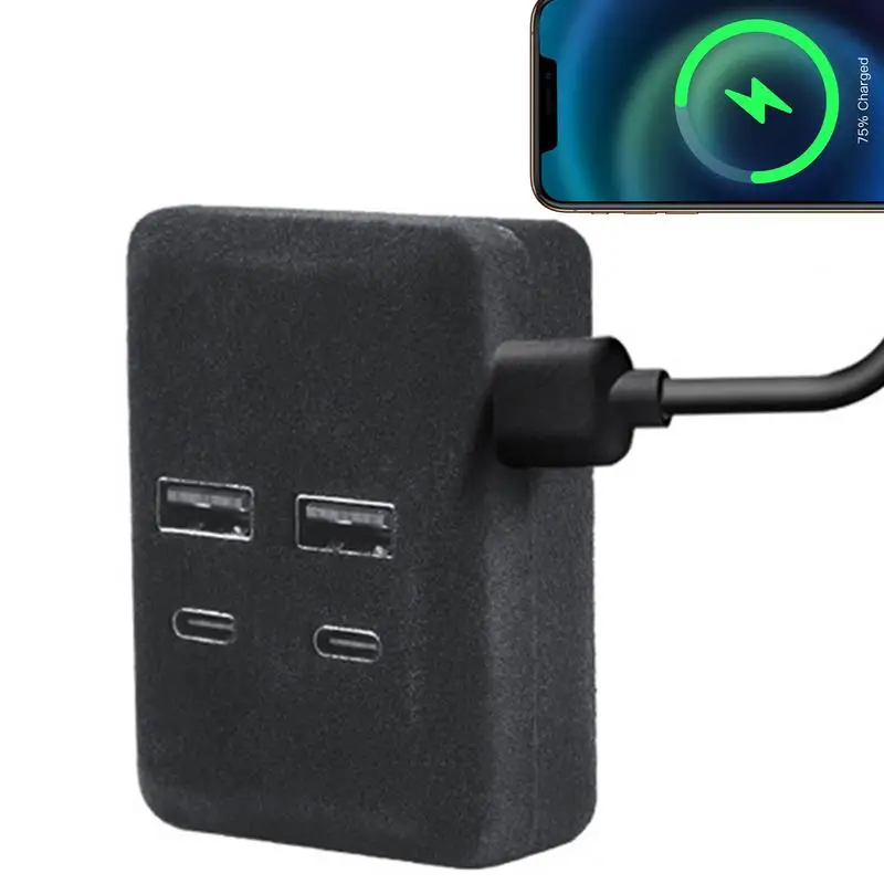 

Glove Box Docking Station For Tesla Model Y Model 3 Quick Charger 5 USB Shunt Hub Flocking Adapter Powered Splitter Extension