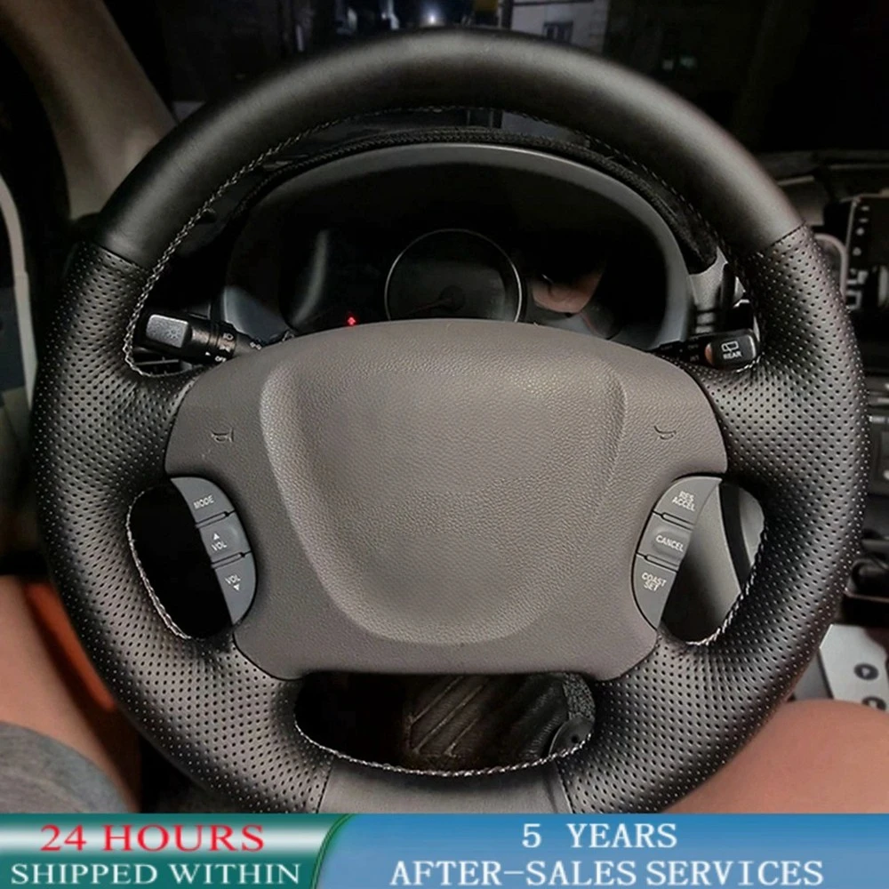 

Оплетка на руль автомобиля на заказ, нескользящий чехол из воловьей кожи для Kia Carnival II Grand Carnival 2006 2014-, автомобильные аксессуары