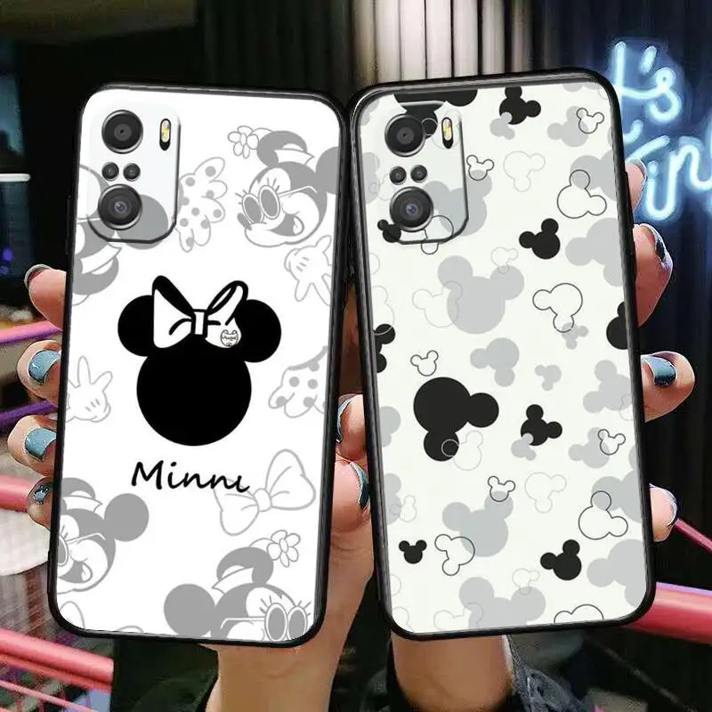 

Disney Mickey Mouse Ears Phone Case For xiaomi redmi 11 Lite pro Ultra 10 9 8 MIX 4 FOLD 10T Black Cover Silicone Back Prett