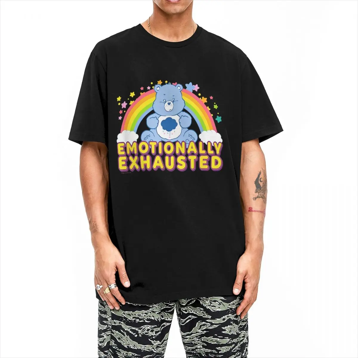 Футболка Care Bears Emotionally Exhausted Rainbow Grumpy Bear Icon для мужчин и женщин хлопковая футболка с