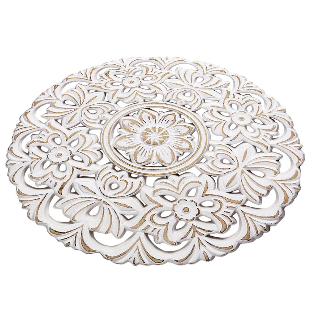 

Wood Carving Decals Wall Adorn Wood Wall Panels Crafts Round Wall Ornament Wooden Bedroom Wall Decor House Decorations Home