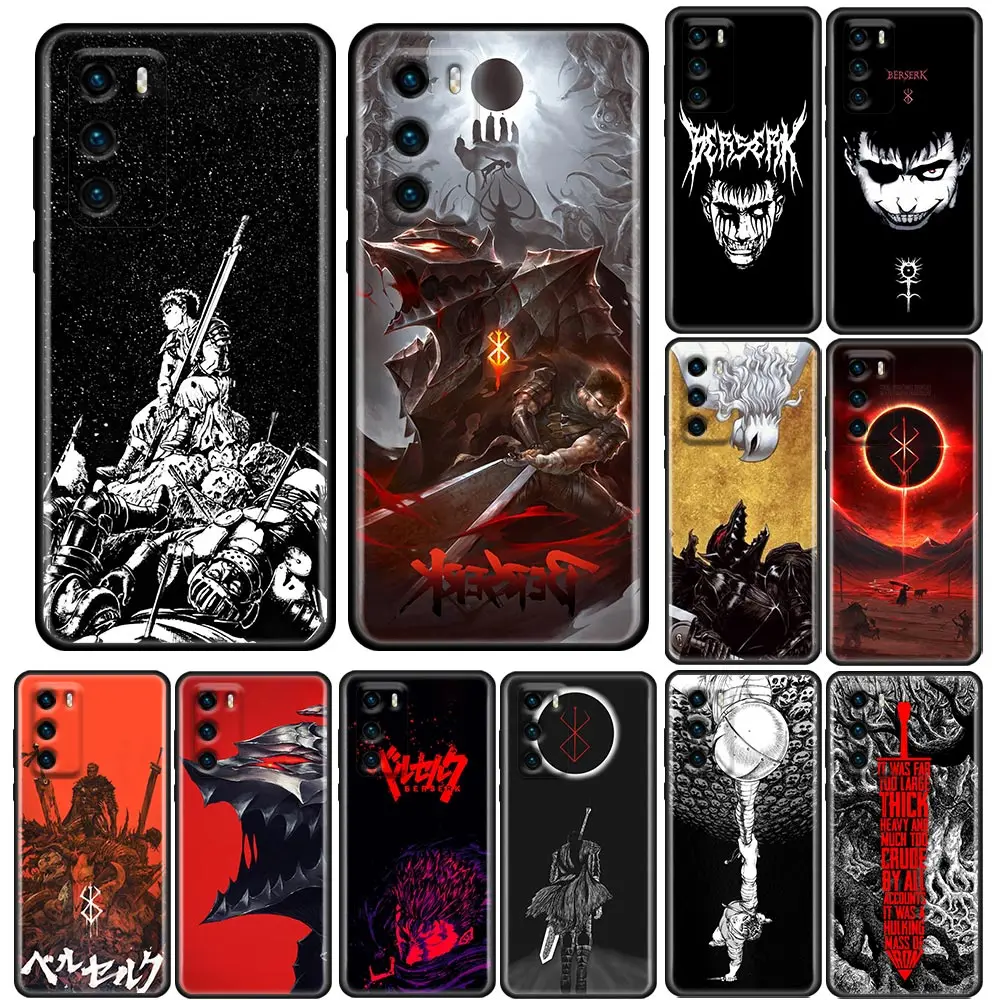 

Japanese Anime Guts Berserk Silicone Phone Case For Huawei P30 P40 P20 P10 Lite P50 Pro P Smart Z 2019 Soft TPU Back Cover Coque