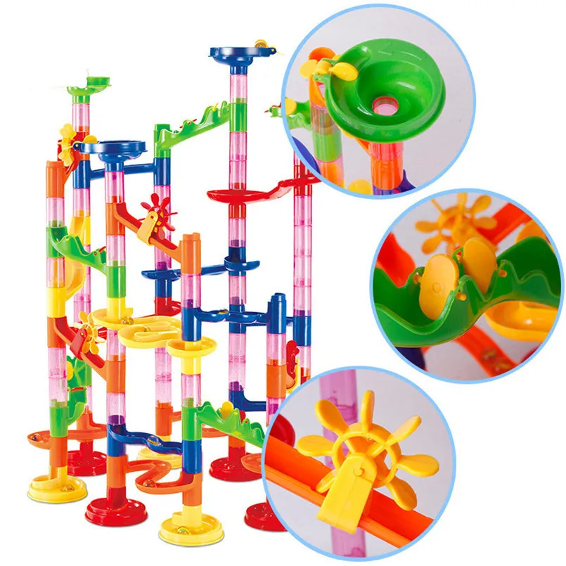 

DIY Maze Balls Track Building Blocks Broad Game Construction Marble Race Run Pipeline Block Educational Montessori Toys For kids