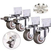 4pcs furniture casters wheels soft rubber roller with brake mute swivel wheels for moving furniture chair trolley baby crib bed