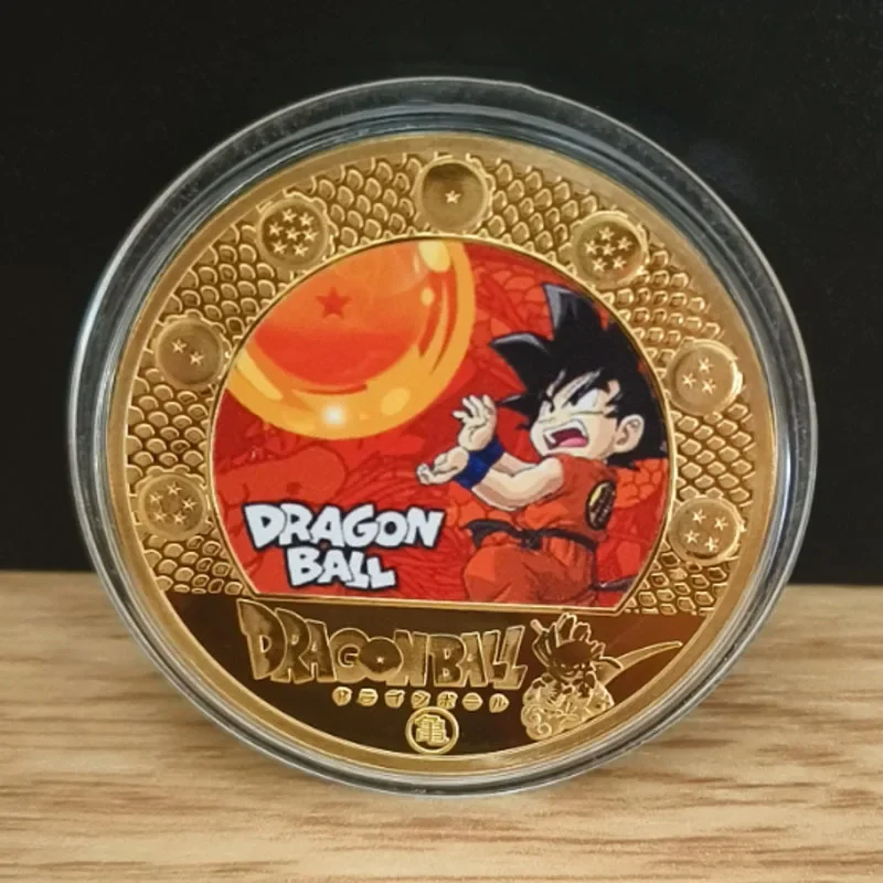 Золотая металлическая монета Dragon Ball Super Saiyan коллекция аниме памятная детская
