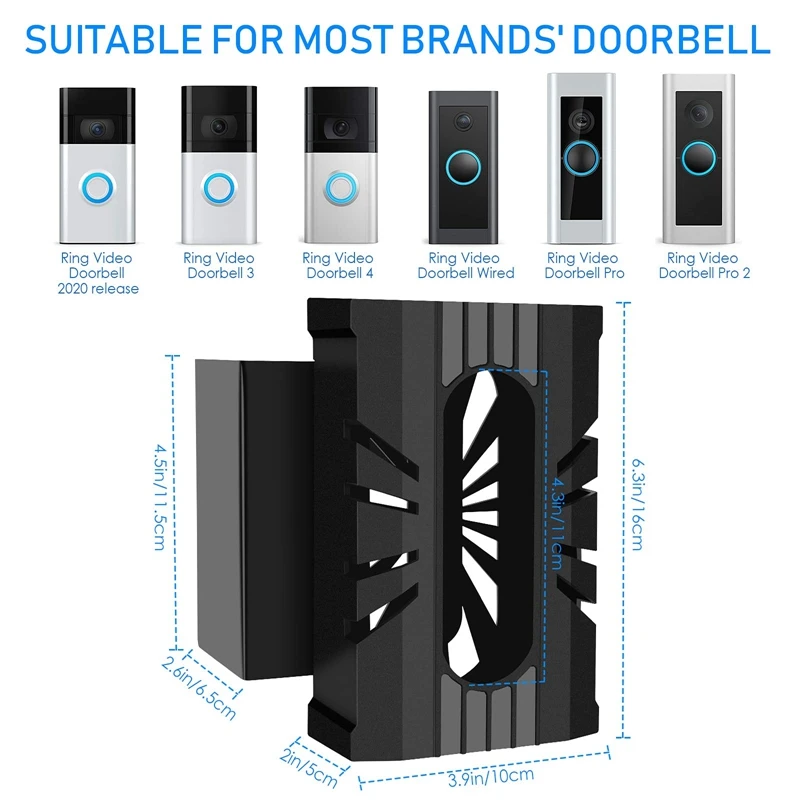 

2Pcs Anti-Theft Video Doorbell Door Mount Camera Safety Security Systems Anti-Theft Accessories Holder Bracket For House